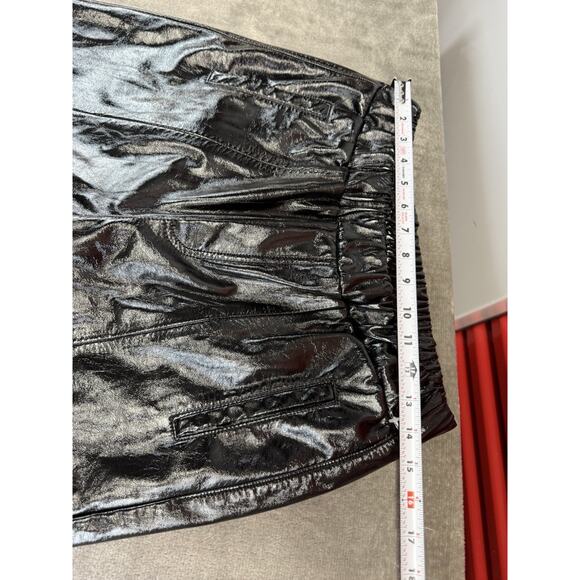 Blank NYC Women’s Black Vegan Leather Pants Medium Glossy Patent Straight Leg - Picture 7 of 10